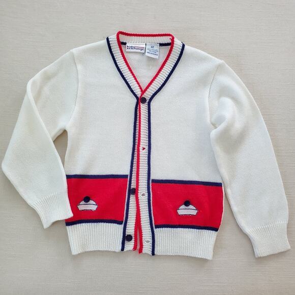 Vintage Sailor Knit Cardigan 4t *missing button - Picture 1 of 7